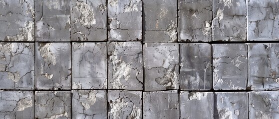 Panoramic close-up, high detail scan of cinder block wall texture, Generative AI 