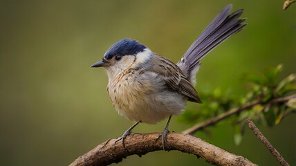 Obraz premium An CGI Bird on a three nature beaultiful