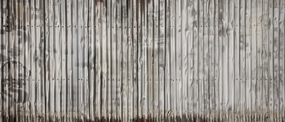 Panoramic close-up, high detail scan of corrugated metal wall texture, Generative AI