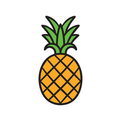 Pineapple natural food icon. Freshness sweet art vector design.