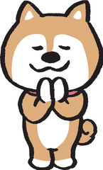 二頭身でシンプルでかわいい柴犬のキャラ素材