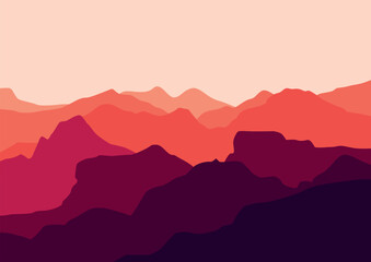 mountains landscape nature vector illustration