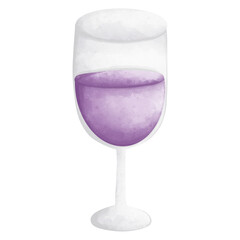 Illustration of a glass of purple wine, perfect for concepts of elegance, celebration, and fine dining.