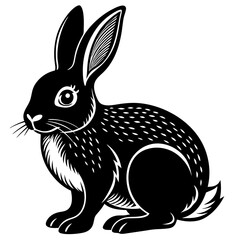 a cute rabbit vector silhouette illustration and svg
