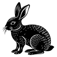 a cute rabbit vector silhouette illustration and svg