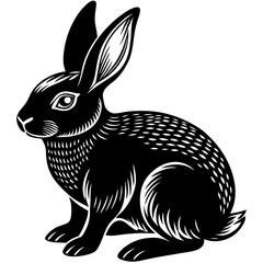 a cute rabbit vector silhouette illustration and svg