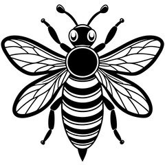 a cute bee vector silhouette illustration