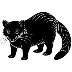 Binturong vector silhouette illustration and svg