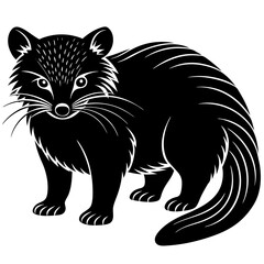 Binturong vector silhouette illustration and svg