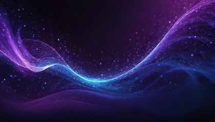 Abstract blue and purple background with dots and waves lines design