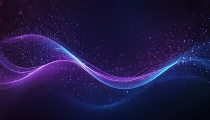 Abstract blue and purple background with dots and waves lines design