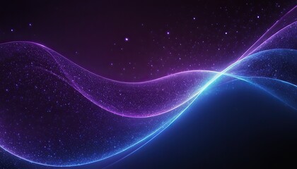 Abstract blue and purple background with dots and waves lines design