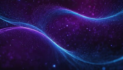 Obraz premium Abstract blue and purple background with dots and waves lines design