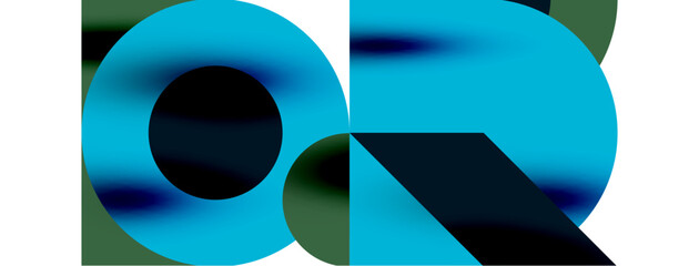 Metal color circles with shadows and other geometric elements composition for wallpaper, banner, background or landing