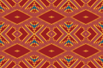 fabric ikat seamless pattern geometric ethnic traditional embroidery style.Design for background carpet wallpaper clothing