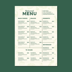 Naklejka premium Menu template design vector