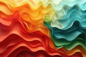 Obraz premium Mountain Peaks of Color: Abstract Background with Red, Green, and Yellow Gradient Lines