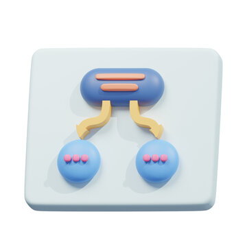 blue white decission making 3d illustration