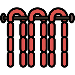 Sausage Roll lineal multi color icon, related to oktoberfest, German traditional theme. use for UI or UX kit, app and web development.