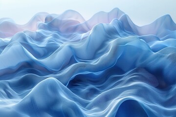 Obraz premium Blue Wave Abstraction - Mesmerizing Background with Fluid Wavy Lines