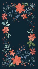 Thank you card, elegant monogram design, flat design illustration