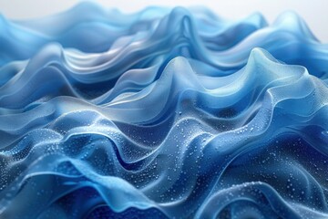Obraz premium Blue Wave Abstraction - Mesmerizing Background with Fluid Wavy Lines