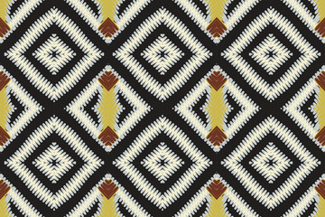 fabric ikat seamless pattern geometric ethnic traditional embroidery style.Design for background carpet wallpaper clothing