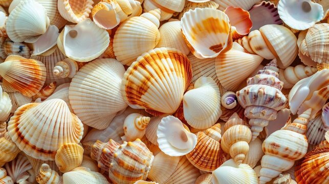Different types of shells backdrop