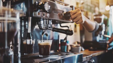 Espresso Machine in Action: Coffee Brewing Process