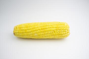 Single sweet corn. fresh corn. isolated on white background
