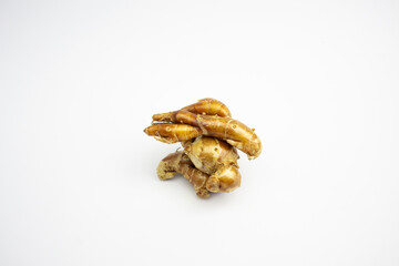 Kencur is a typical Indonesian spice. in Groups. typical Indonesian. isolated on white background.