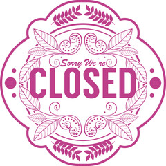 sorry we're closed sign ready to print