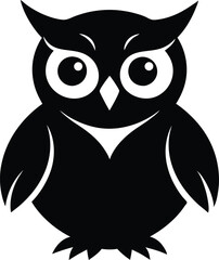
Owl Silhouette, owl logo vector black

