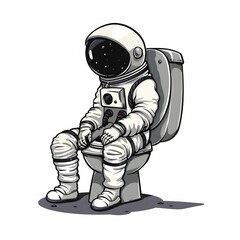 cartoon astronaut in the closet