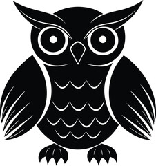 
Owl Silhouette, owl logo vector black

