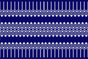 Geometric, seamless, traditional ethnic,thai pattern, fabric pattern for textiles, rugs, wallpaper, clothing, sarong, batik, wrapping, embroidery, print, background, cover, illustration,blue pattern.