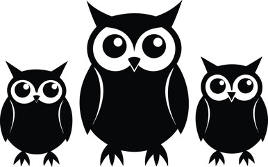 
Owl Silhouette, owl logo vector black

