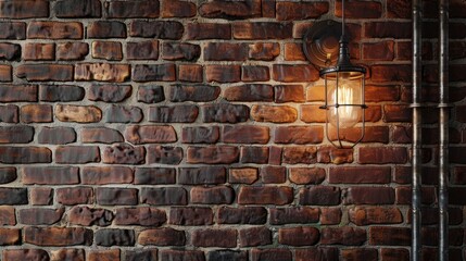 Vintage wall light in loft with red brick wall