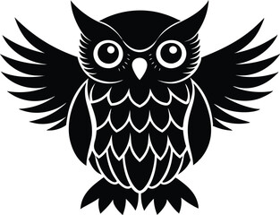 
Owl Silhouette, owl logo vector black


