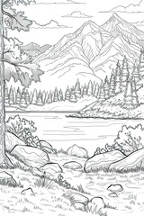 Obraz premium landscape with mountains and trees