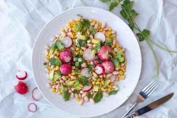 Bean salad with vegetables