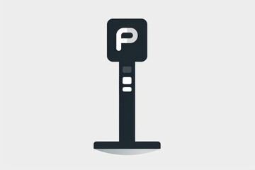 Minimalist icon of a parking meter on a white isolated background 