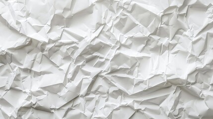 Fototapeta premium Close up of textured white crumpled paper wall