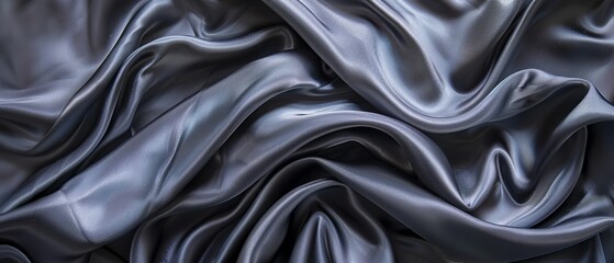 Obraz premium Panoramic close-up, high detail scan of flowing cloth texture, Generative AI