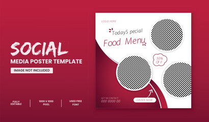 Food social media promotion and Instagram banner post design template