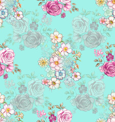Digital Textile Pattern, Allover Pattern,
Floral Pattern, Shirt Design, Kids Dress,
