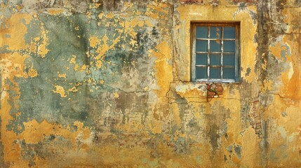Aged Wall Featuring Windows for Backgrounds or Textures
