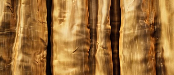 Panoramic close-up, high detail scan of silk curtain texture, Generative AI 