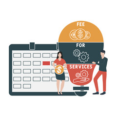 FFS - fee for services acronym. business concept background. vector illustration concept with keywords and icons. lettering illustration with icons for web banner, flyer, landing