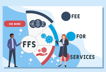 FFS - fee for services acronym. business concept background. vector illustration concept with keywords and icons. lettering illustration with icons for web banner, flyer, landing
